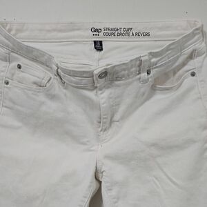 Gap Straight Cuff White Jeans